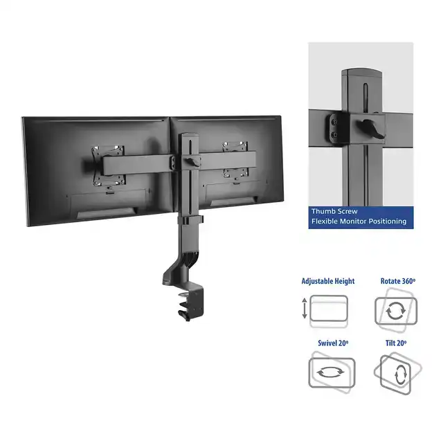 MONITORARM OFFICE CROSSBAR 2 SCHERMEN