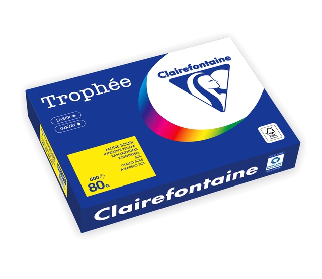 KOPIEERPAPIER TROPHEE A4 80GR ZONNEGEEL