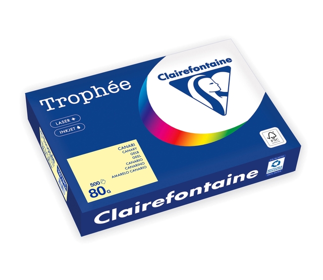 KOPIEERPAPIER TROPHEE A4 80GR GEEL