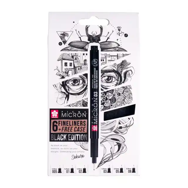 FINELINER SAKURA PIGMA MICRON BLACK 6