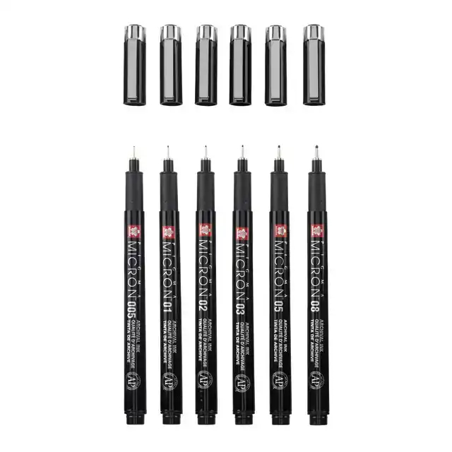FINELINER SAKURA PIGMA MICRON BLACK 6