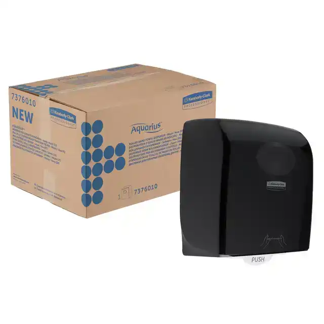 HANDDOEKROLDISPENSER AQUARIUS ZWART