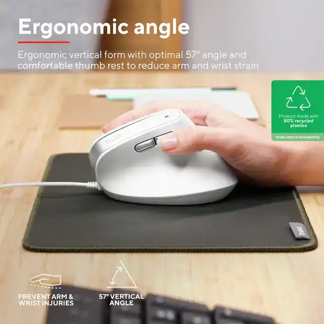 BAYO II ERGONOMISCH MUIS WIT