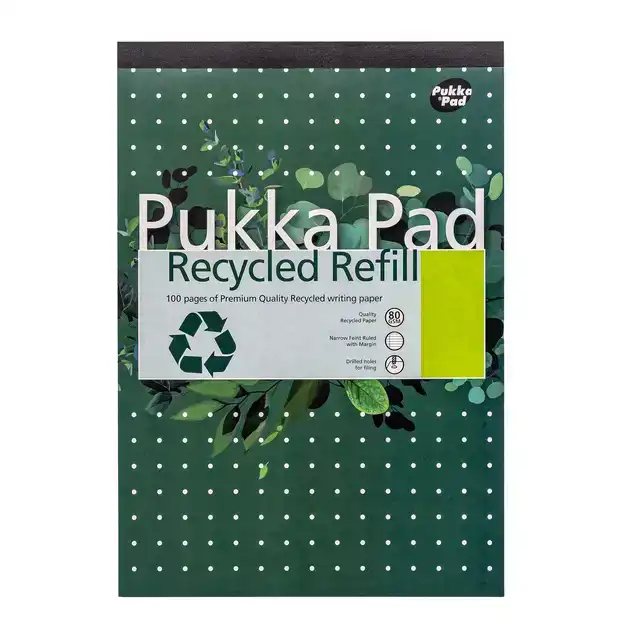 SCHRIJFBLOK PUKKA A4 LIJN 4-GAATS 100