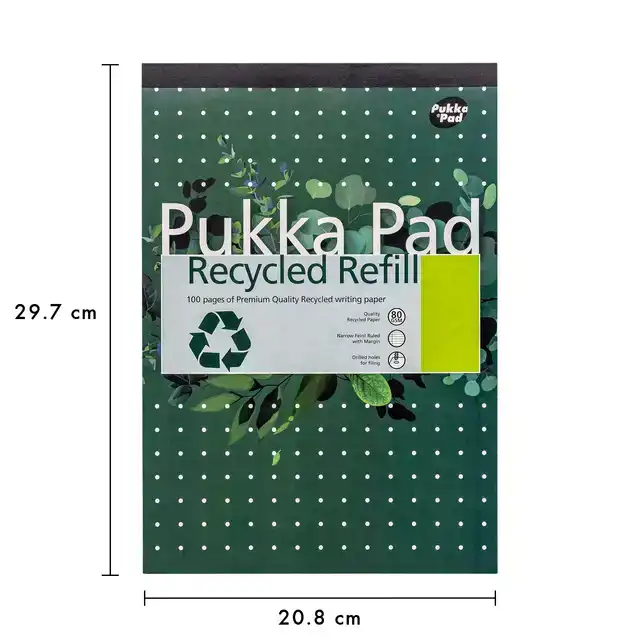 SCHRIJFBLOK PUKKA A4 LIJN 4-GAATS 100