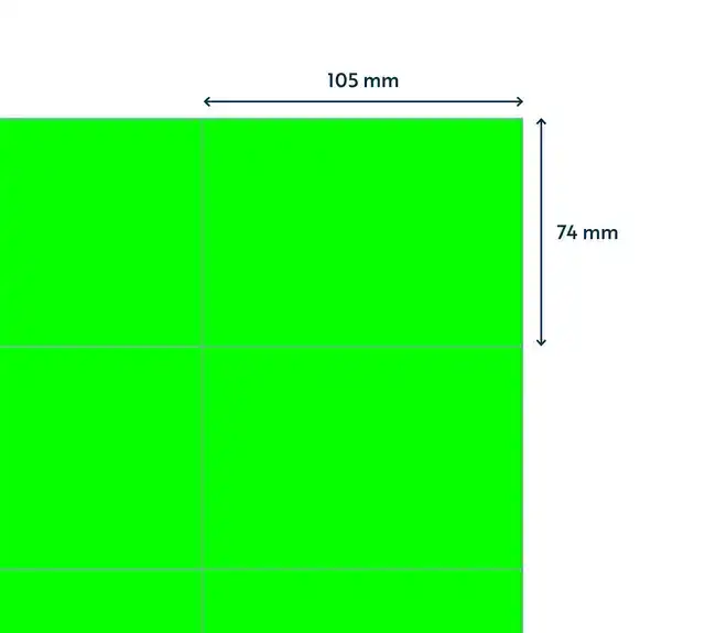 ETIKET RILLPRINT 105X74MM FLUORGROEN