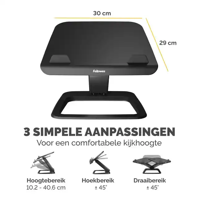 LAPTOPSTANDAARD FELLOWES HANA LT ZWART