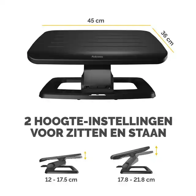 VOETENSTEUN FELLOWES HANA LT ZWART