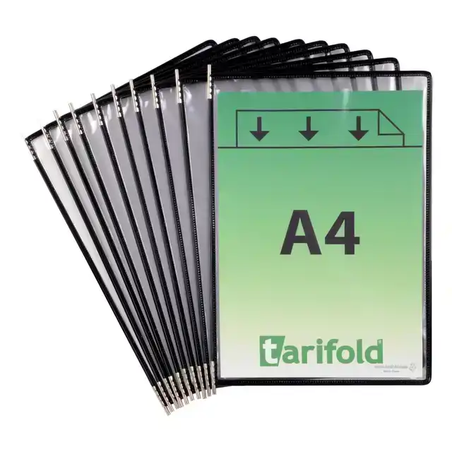 ZICHTPANEEL TARIFOLD A4 VERTICAAL ZWART