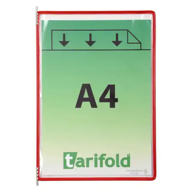 ZICHTPANEEL TARIFOLD A4 VERTICAAL ROOD