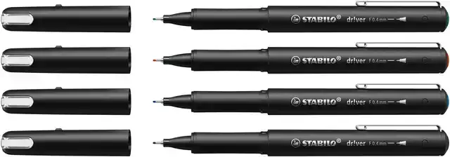 FINELINER STABILO DR!VER FIJN ASSORTI 4