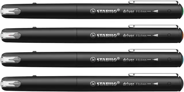 FINELINER STABILO DR!VER FIJN ASSORTI 4