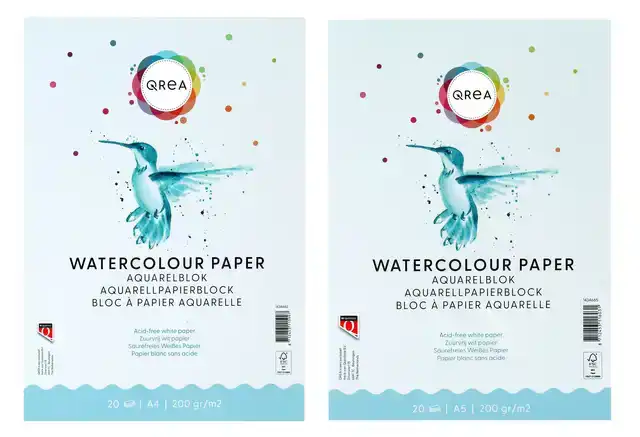 AQUARELBLOK QREA A4 20VEL 200GR GELIJMD
