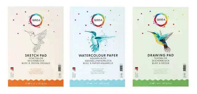 AQUARELBLOK QREA A4 20VEL 200GR GELIJMD
