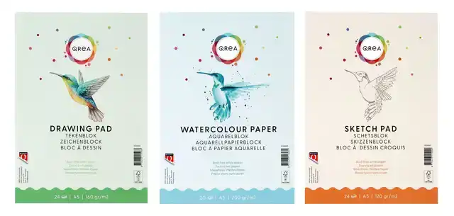 AQUARELBLOK QREA A5 20VEL 200GR GELIJMD
