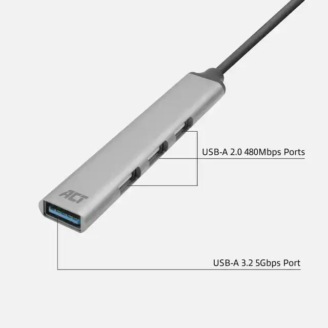 USB-C HUB 3X USB-A 2.0 EN 1X USB-A 3.0