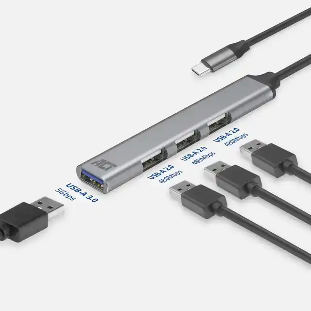 USB-C HUB 3X USB-A 2.0 EN 1X USB-A 3.0