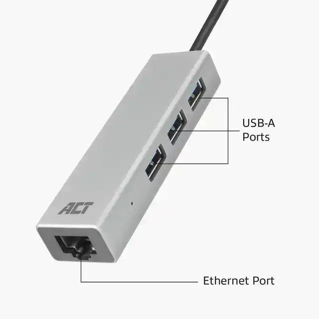 USB-C HUB 3.0 3X USB-A GIGABIT ETHERNET