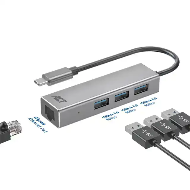 USB-C HUB 3.0 3X USB-A GIGABIT ETHERNET