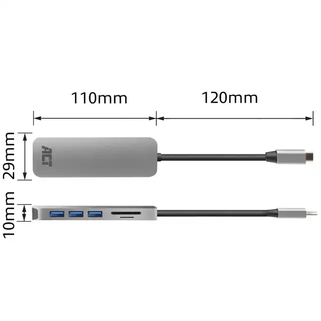 USB-C HUB 3.0 3X USB-A CARDREADER PD