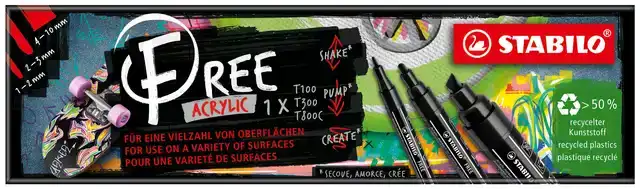 ACRYLMARKER STABILO FREE ACRYLIC MIXED