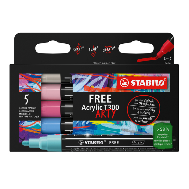 ACRYLMARKER STABILO FREE ACRYLIC T300