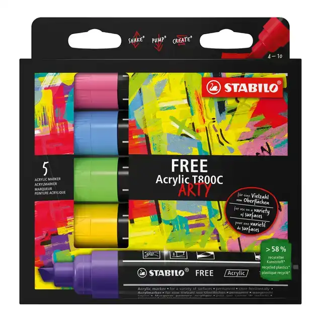 ACRYLMARKER STABILO FREE ACRYLIC T800C