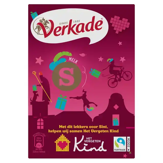 CHOCOLADELETTER VERKADE MELK S 65 GRAM