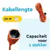 VERLENGKABEL BRASQ 30M ORANJE