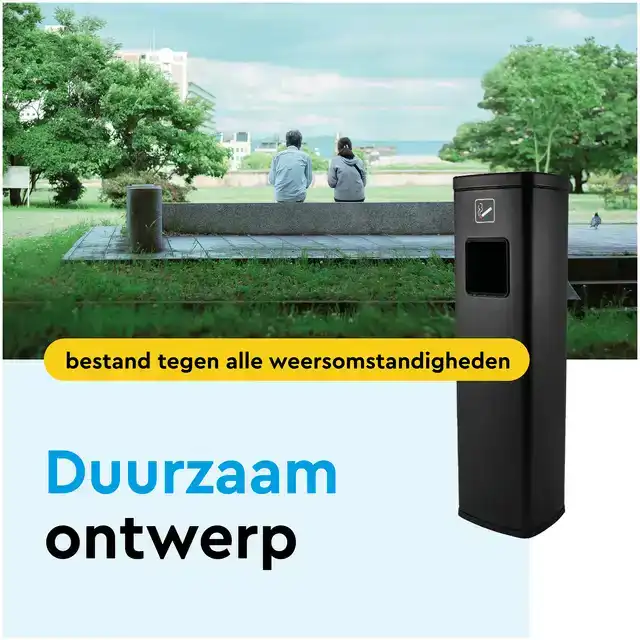 AFVALBAK MET ASBAK BRASQ 20 LITER AT400