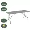 VOUWTAFEL BRASQ 180X70X74CM FT180 GRIJS