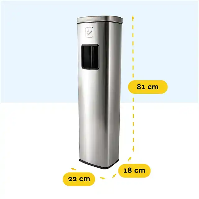 AFVALBAK MET ASBAK BRASQ 20 LITER AT400