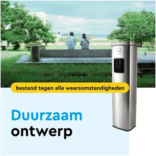AFVALBAK MET ASBAK BRASQ 20 LITER AT400