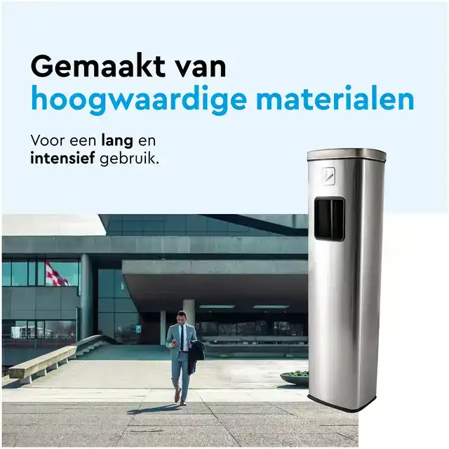 AFVALBAK MET ASBAK BRASQ 20 LITER AT400