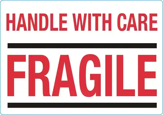 WAARSCHUWINGSETIKET HANDLE WITH CARE