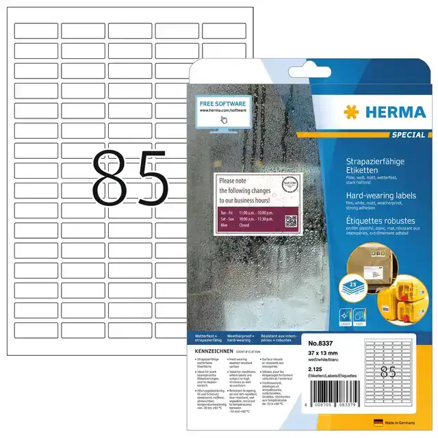 ETIKET HERMA 8337 37X13MM WEERBEST WT