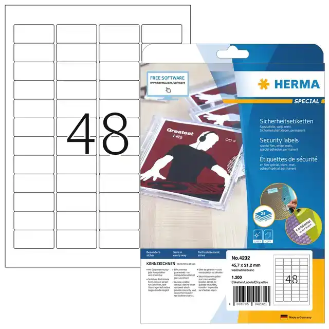 VEILIGHEIDSETIKET HERMA 4232