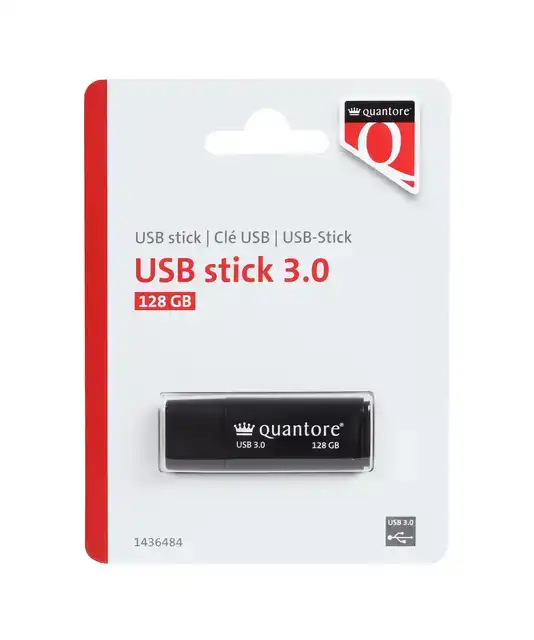USB-STICK QUANTORE 128GB 3.0 ZWART