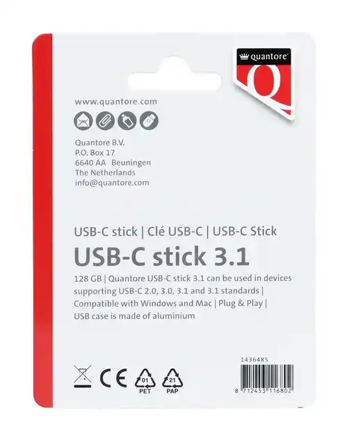 USB STICK 3.1 QUANTORE USB-C 128GB