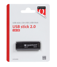 USB-STICK QUANTORE 128GB 2.0 ZWART