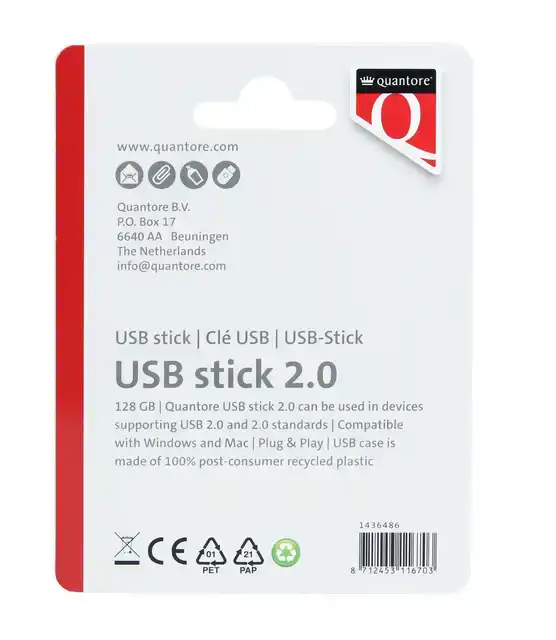USB STICK 2.0 QUANTORE USB-A 128GB