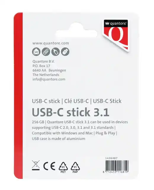 USB STICK 3.1 QUANTORE USB-C 256GB