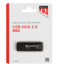 USB-STICK QUANTORE 16GB 2.0 ZWART