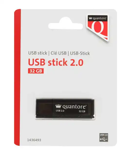 USB-STICK QUANTORE 32GB 2.0 ZWART
