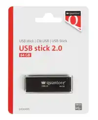 USB STICK 2.0 QUANTORE USB-A 64GB ZWART