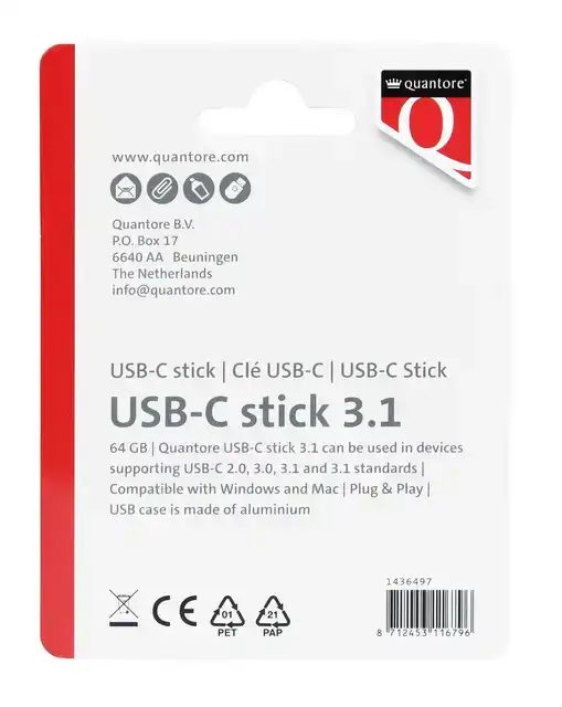 USB STICK 3.1 QUANTORE USB-C 64GB