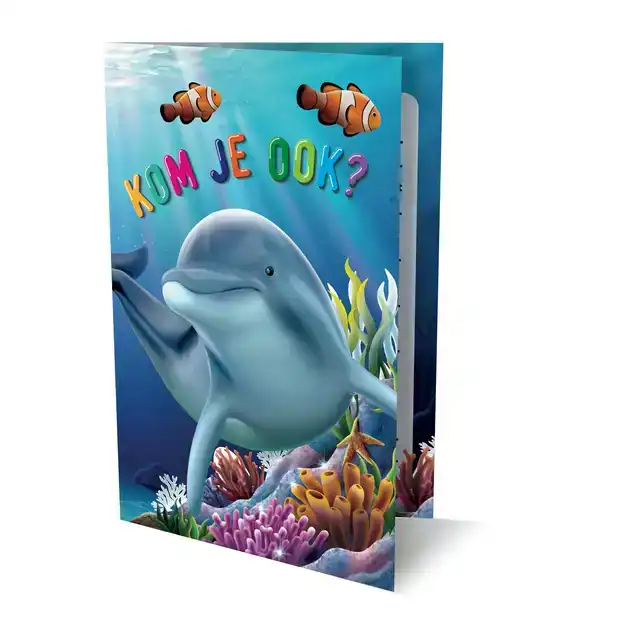 UITNODIGINGEN DOLFIJN 2- PK 933 SET VAN 6