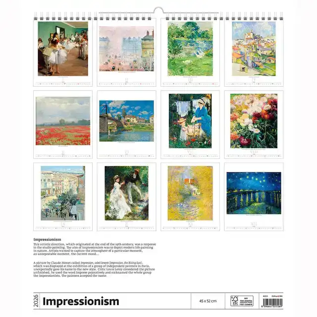 KALENDER 2026 HELMA 365 IMPRESS KUNST