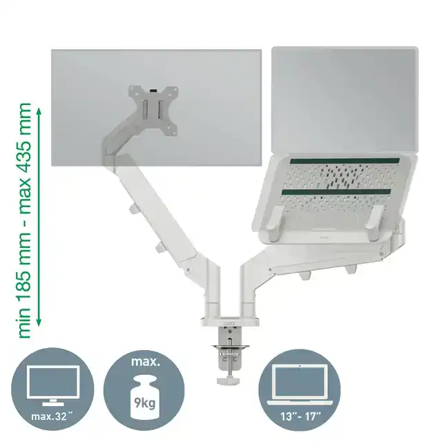 MONITOR EN LAPTOPARM LEITZ ERGO GRIJS