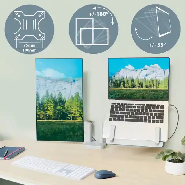 MONITOR EN LAPTOPARM LEITZ ERGO GRIJS